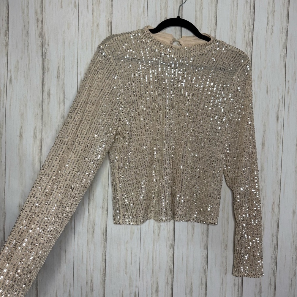 Abercrombie & Fitch Sparkling Sequin Y2K Blouse